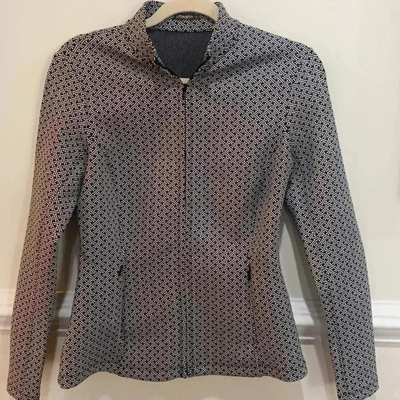 J.McLaughlin Billie Zip Jacket in Black & White Size Small - Picture 13 of 14